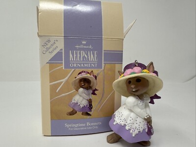 1993 Hallmark Keepsake Ornament Springtime Bonnets Collector's Series #1 EC