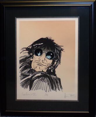 貴重 Ronnie Wood 直筆サイン 2020 Ron Wood ストーンズ Ron Ronnie Wood Self Portrait II, Hand Signed Artwork, LE Framed