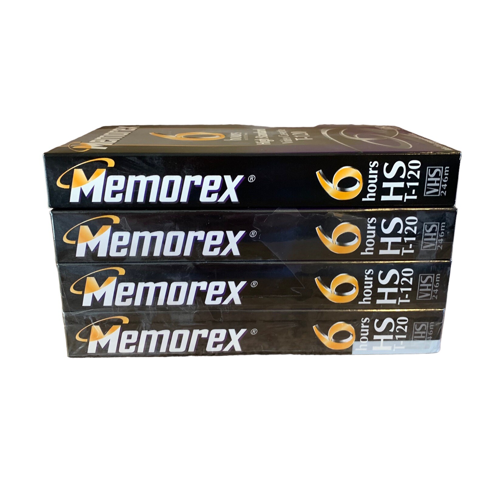 Memorex T-120 VHS Tapes 6 Hours High Standard HS pack of 4 3