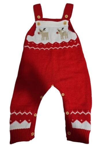 Baby Christmas Elk Pattern Srappy Design Sweater Rompers - Picture 1 of 4