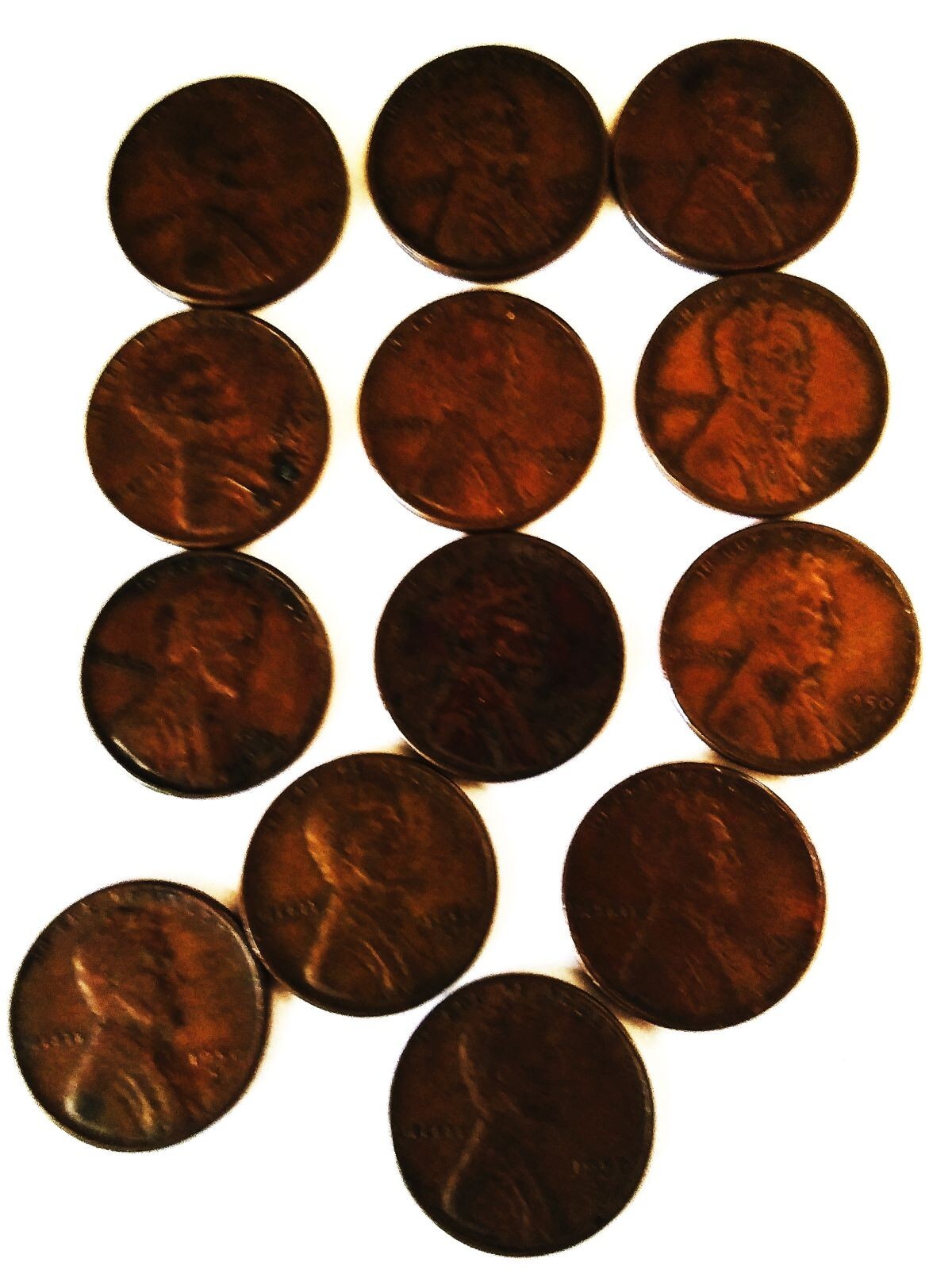 Lot of 13 1950 Lincoln Wheat Cents