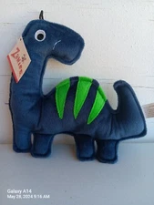 Zanies Squeaky Dog Toy Dino Dog Bronto Dark Blue