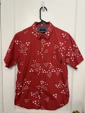 Fourstar x Lakai Red Short Sleeve Geometric Button Up Men’s Size Small