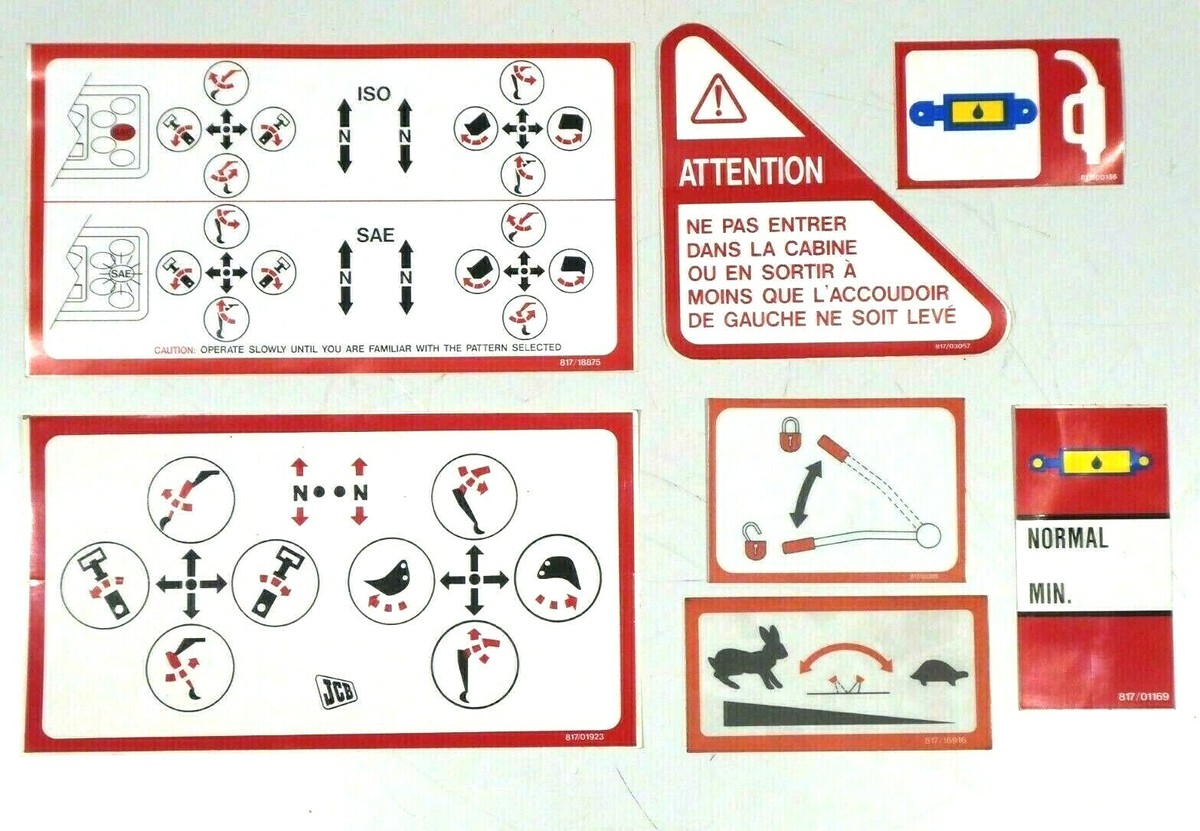 2 シール SAFETY DECALS FOR JCB MINI EXCAVATORS (various, see listing) | eBay