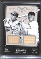 2014 Panini Classics Classic Combos Dual Relic #22 Mel Ott and Johnny Mize 
