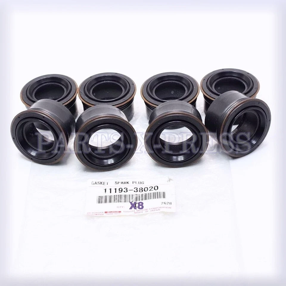 11193-38020 NUEVO GENUINO FABRICANTE DE EQUIPOS ORIGINALES TOYOTA LEXUS LS460 GS350 JUEGO DE 8 JUNTAS DE BUJÍA Foto 3 de 4