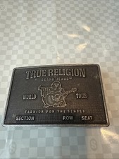 TRUE RELIGION CONCERT TICKET Belt Buckle Silver Tone