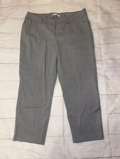 Womens 14 Cato Cropped Stretch Pull-on Pants Black  White