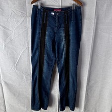 Vintage Y2K Solo Jeans Womens 12 Denim Brown Corduroy Panel Straight High rise