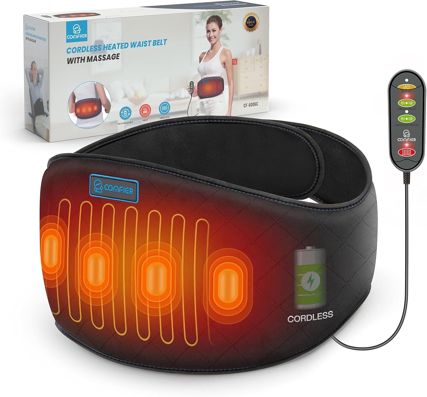 Kabelloser Wärmegürtel mit Heizung & Vibration,Heizkissen für Rücken,Bauch Bware