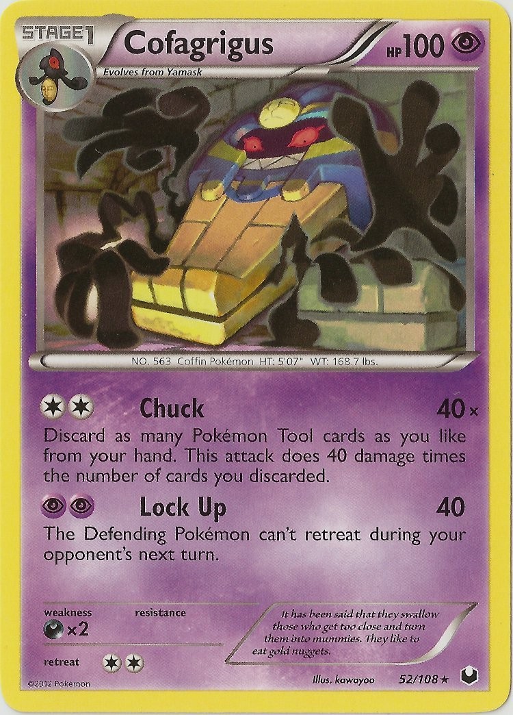 1x Cofagrigus - 52/108 - Cracked Ice Holo Raiders Theme Deck Exclusive NM-Mint P