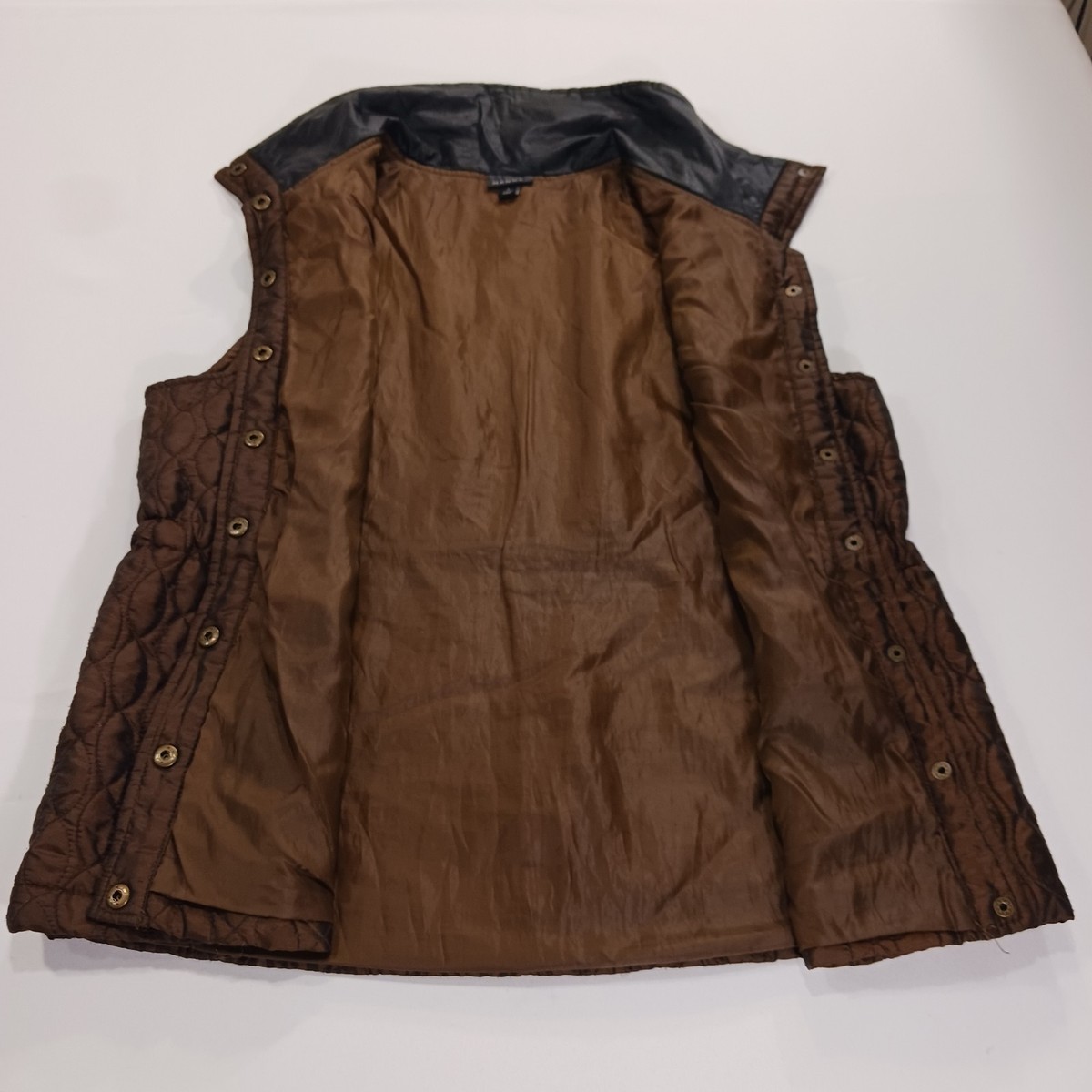 Hannah RN#45749 Women's Brown Button-Up Sleeveless Puffer Vest