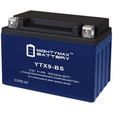 Mighty Max YTX9-BS Lithium Battery Replacement for Suzuki LTZ400 QuadSport