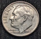 1962-D  Roosevelt Dime 90 % Silver.