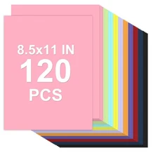 Cardstock 8.5 x 11, 10 Colors Colored Printer Paper 75 lb/200 gsm, 120 Sheets...