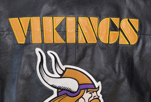Vintage G-III Carl Banks NFL Minnesota Vikings Full Zip Leather Jacket Men Large - Picture 22 of 23