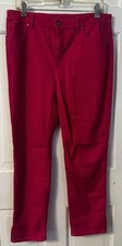 CHICOS SO SLIMMING GIRLFRIEND SLIM LEG ANKLE JEANS - SIZE 8R - BRIGHT PINK