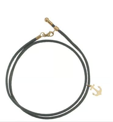 Vandenberg 375 Gelbgold Anker Anhänger an Satinband Echtgold Länge 42cm *Neu*