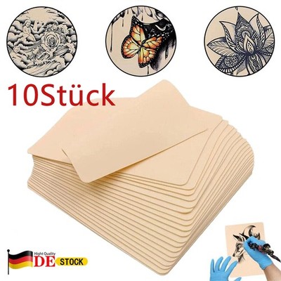 10Stück Tattoo Übungshaut Blanko Set Übungshäute Kunsthaut Ohne Motiv 20 X 15 cm