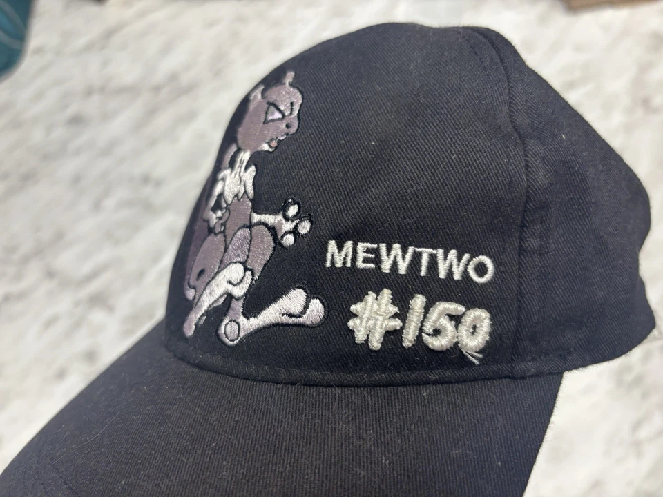 Chapéu raro vintage anos 90 Pokemon Gotta Catch Em All Strapback meninos Mewtwo headshots - Imagem 4 de 4