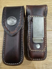 Buck 110 leather knife sheath. Custom.  With Belt Clip. Sheath Only. Buffalo Snp