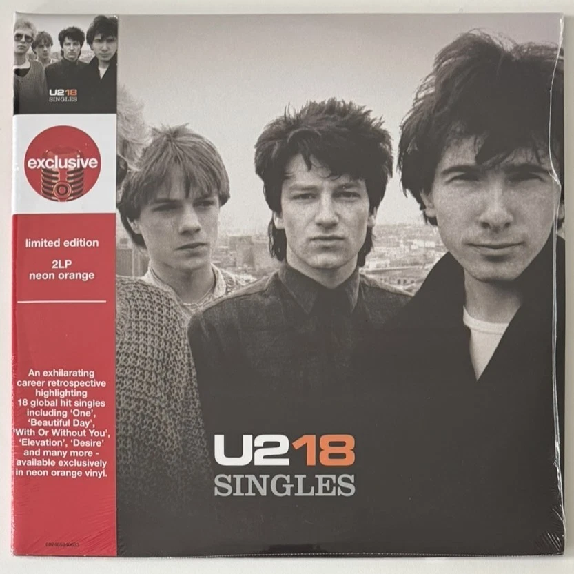 U2 U218 SINGLES NEON ORANGE VINYL TARGET US EXCLUSIVE LIMITED EDITION 2LP SEALED - Image 2 of 4