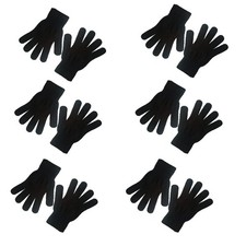 CELCOREERY 6 Pairs Winter Magic Gloves Adults Warm Stretchy One Size, Black