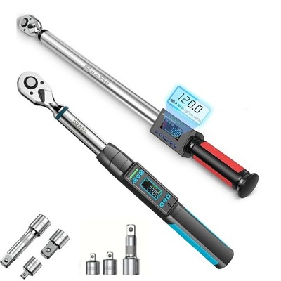 1/2''&3/8'' Digital Torque Wrench,25~250Ft-Lb/17-340N.m & 0 162 ft-lbs,0 220 N·m