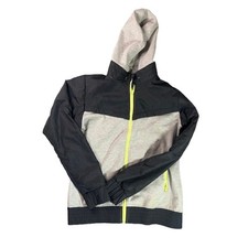 BCG gray green athletic pullover windbreaker zippered hooded M