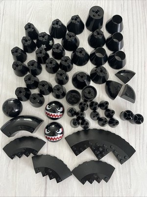 LEGO LOT BLACK 54 PCS CONE VARIETY SAUCER ROUND VARIETY BUILDING PIECES