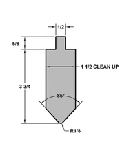 RITEWAY PRESS BRAKE DIE 85 DEGREE FORMING PUNCH #19 12 INCH 