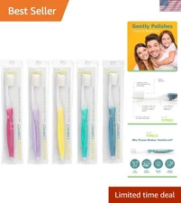 Toothbrush Extra Soft Bristles Compact Size Travel Pack 5 Pack Unisex