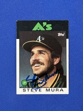 Signed 1986 Topps #281 Steve Mura Oakland Athletics auto autograph