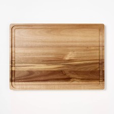 14"x20" Acacia Wood Carving Board with Juice Groove Natural -