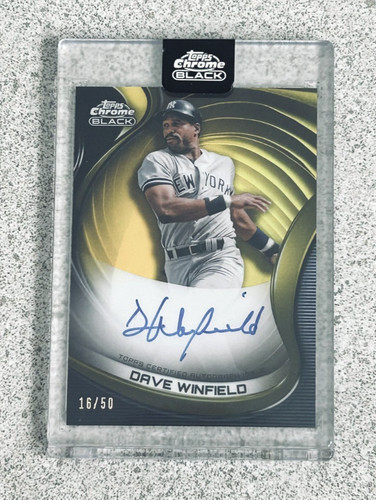2022 TOPPS CHROME BLACK DAVE WINFIELD TRUE GOLD AUTO / 50 ENCASED AUTOGRAPH