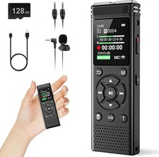 136GB Digital Voice Recorder With Playback Noise Reduction MP3 Player Portable