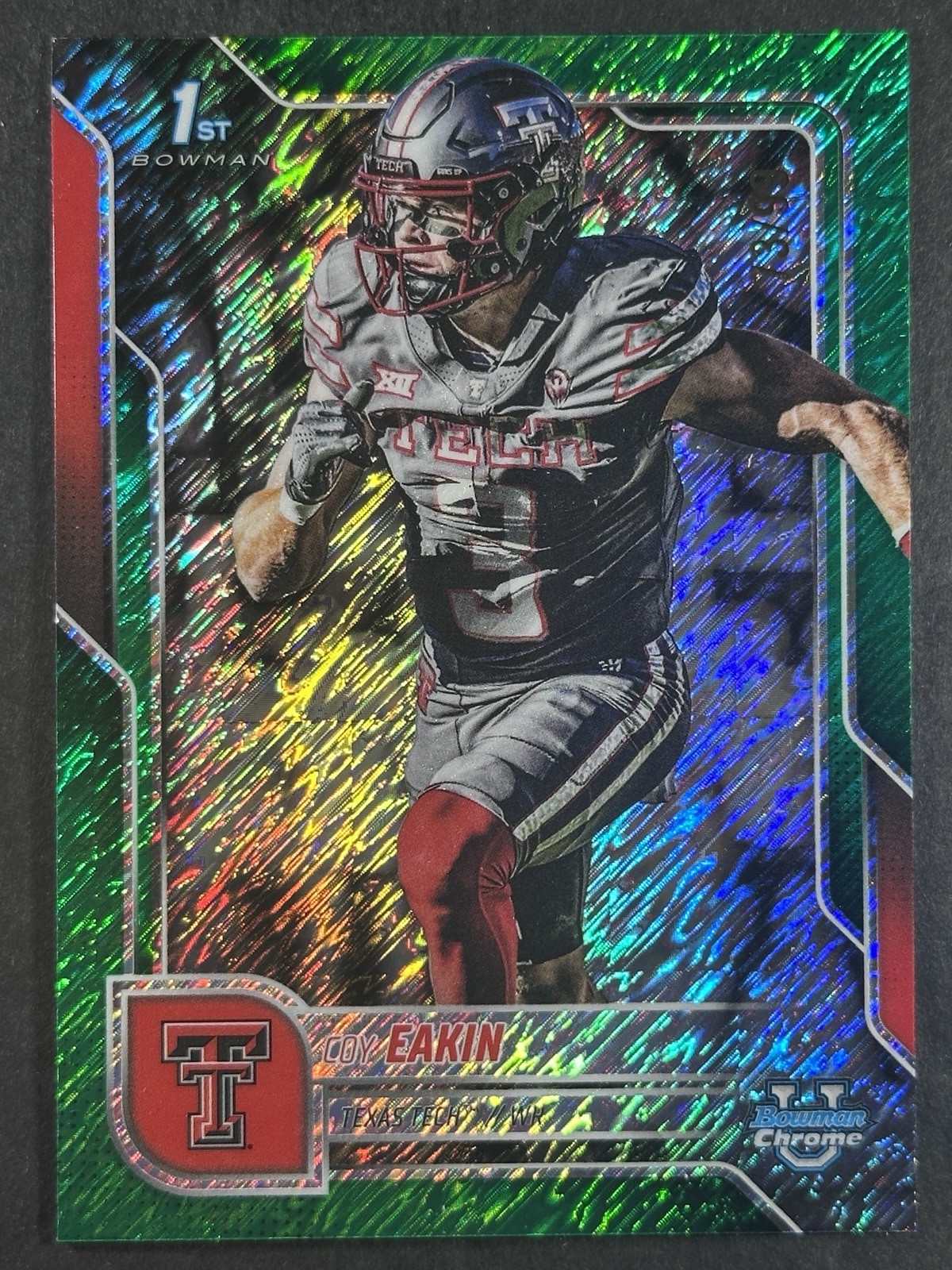 2025 Bowman University Chrome Coy Eakin Green Shimmer Refractor /99 #28 1st
