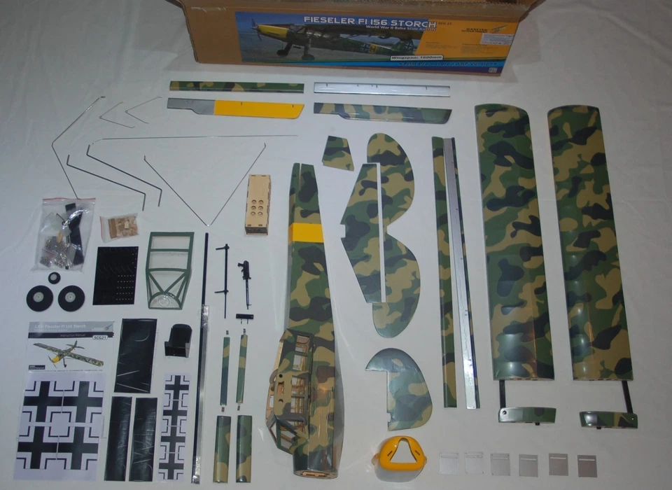 RC 1600mm STOL-Flugmodell Fieseler Storch Fi 156 ARF Tarnfarbe 4S Fast Fertig - Bild 3 von 4