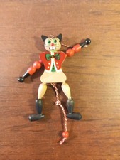 German Lederhosen Jumping Jack Pull String Christmas Ornament Wood Toy