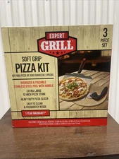 Expert Grill Soft Grip Pizza Kit, New In Box , 12 Inch Pizza Stone , Slicer