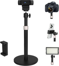 Webcam Camera Stand Phone Holder for Desk,1/4"-20 Threaded Compatible with Logit
