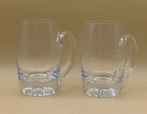 Mikasa Classics Elegance Crystal Coffee Mugs Glasses Set of 2