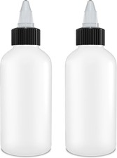 Twist Applicator Bottles, Squeeze 4 OZ Empty Plastic Bottles, Refillable, Black