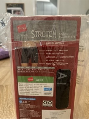 Hanes Ultimate Stretch Tagless Boxer Briefs Longer Leg