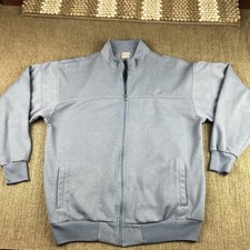 Nike Track Jacket Mens L Blue Knit Zip 80s 90s Vintage Windbreaker