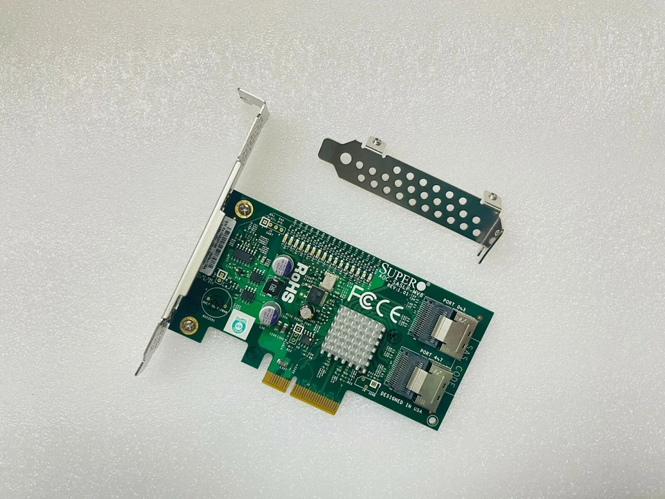 Supermicro AOC-SASLP-MV8 REV 1.01 PCI-E 8-Port SAS/SATA RAID Controller - Image 3 of 4