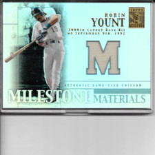 2002 Topps Tribute Robin Yount Milestone Materials #MIM-RY NM