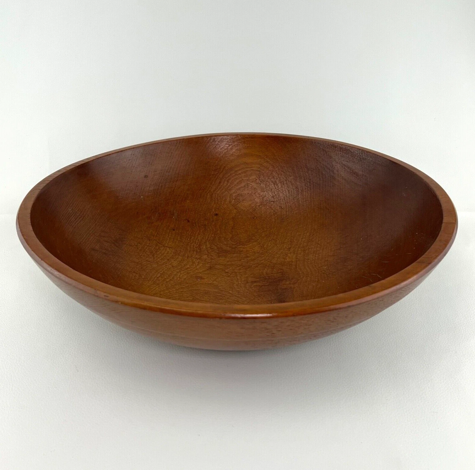 Old Wood Oval Mixing Bowl Country Farmhouse Kitchen 14.5"x3.75" Small Crack Edge