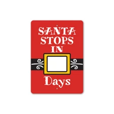 Santa Christmas Countdown Metal Sign