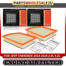 2pcs Engine Air Filter for Jeep Cherokee 2014 2015-2018 2.4L 3.2L Flexible Panel